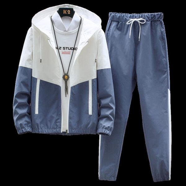 Sports Suit Men's Hooded Jacket Trousers Two-Piece Suit - Image 2