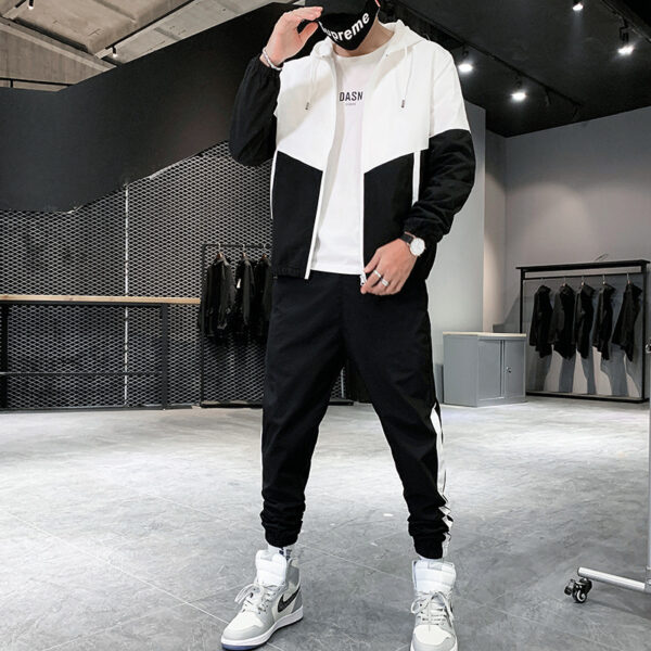 Sports Suit Men's Hooded Jacket Trousers Two-Piece Suit - Image 3