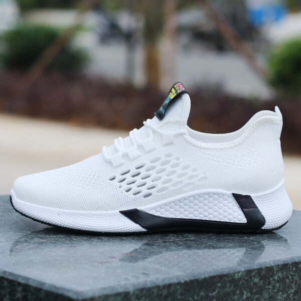 New Sports Shoes Men's Breathable Casual Mesh Shoes Comfort Increase Lace-up Non-slip Low-top Running Shoes - Image 3