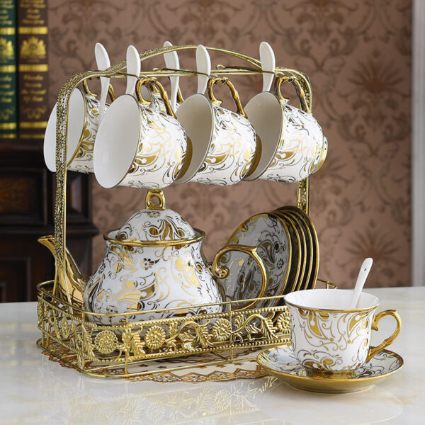 Tea Set Afternoon Tea Coffee Dessert Tableware 15 Pieces - Image 3