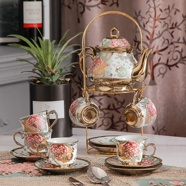 Tea Set Afternoon Tea Coffee Dessert Tableware 15 Pieces - Image 6