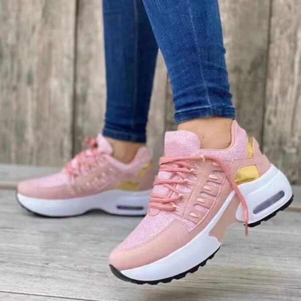 Lace Up Sneakers Women Wedge Heel Running Sports Shoes - Image 8