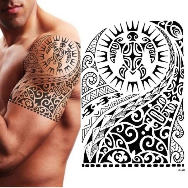 Totem Owl Series Flower Arm Tattoo Sticker