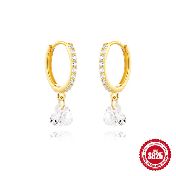 S925 Sterling Silver Classic Diamond Eardrop Earring - Image 8