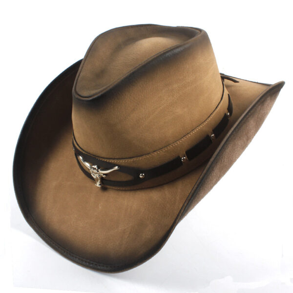 Men's Outdoor Sun Hat Western Cowboy Hat Sun Protection Hat Beach Hat Big Brim Sun Hat Breathable Mongolian Top Hat - Image 6