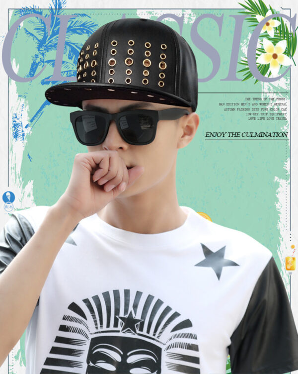 Round Hole Metal Rivet Hip Hop Baseball Cap - Image 3