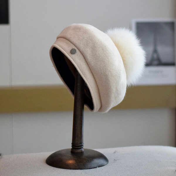 Autumn And Winter Wild Flanging Wool Beret Women - Image 4