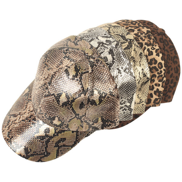 PU Serpentine Baseball Cap Sun-proof Peaked Cap - Image 5