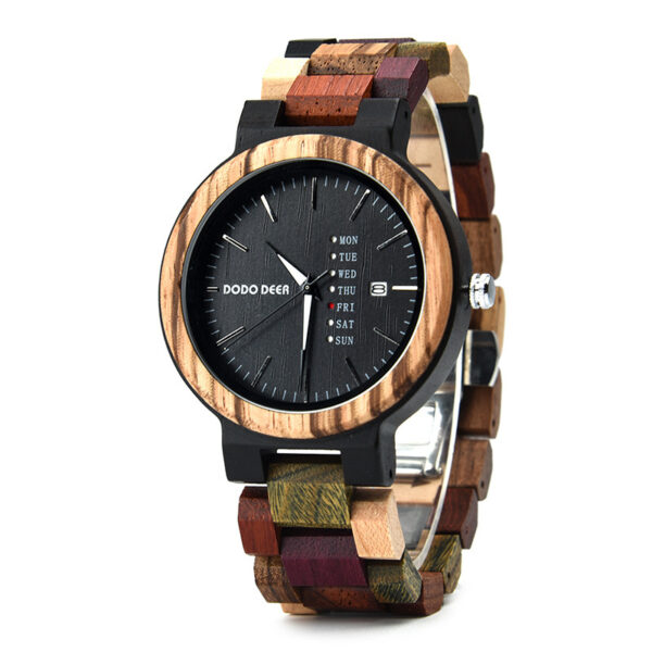 Wood Couple's European And American Style Calendar Watch - Image 5