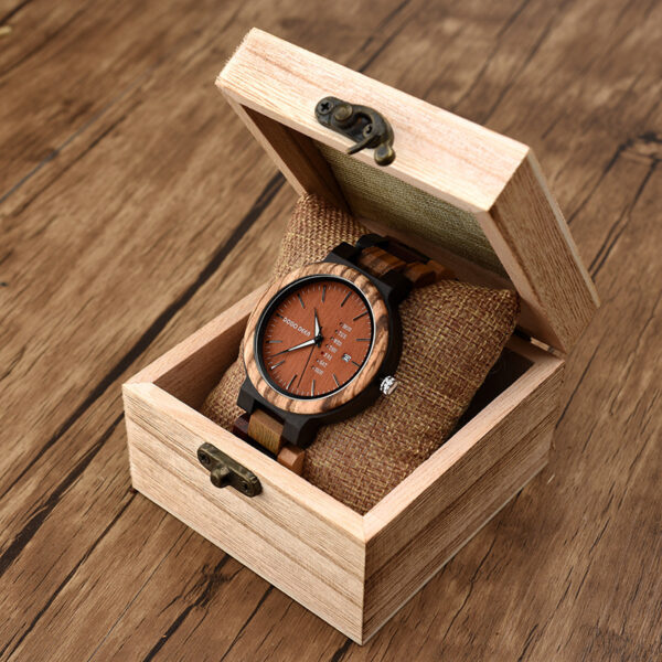 Wood Couple's European And American Style Calendar Watch - Image 4