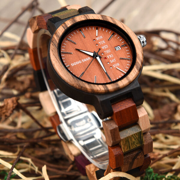 Wood Couple's European And American Style Calendar Watch - Image 2