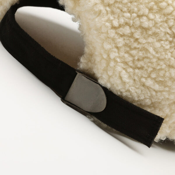 Letter R Teddy Plush Warm Lamb Wool Hat - Image 5