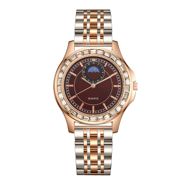 Lady Temperament Simple Rhinestone Steel Strap Watch - Image 3