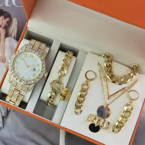 Women's Watch Jewelry 5-piece Set New Quartz Watch Gift Suit Wrist Watch - Image 4