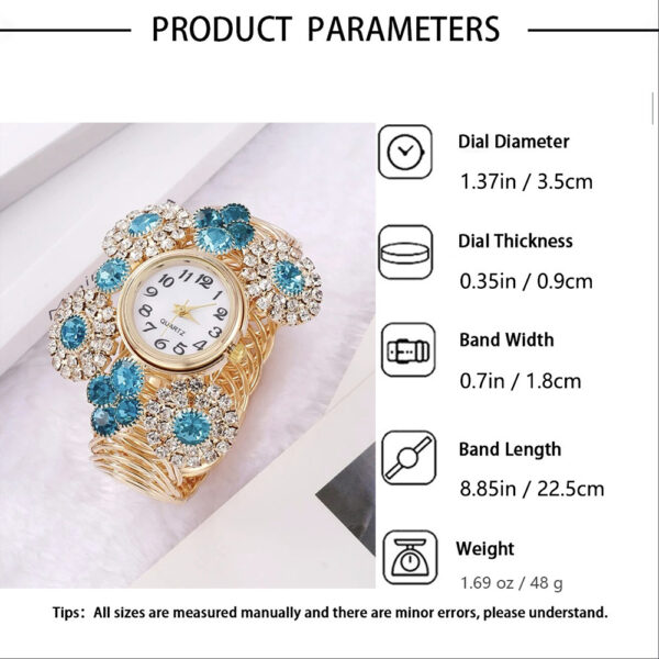 Inlaid Rhinestone Starry Women's Elegant Affordable Luxury Fashion Quartz Watch - Image 3