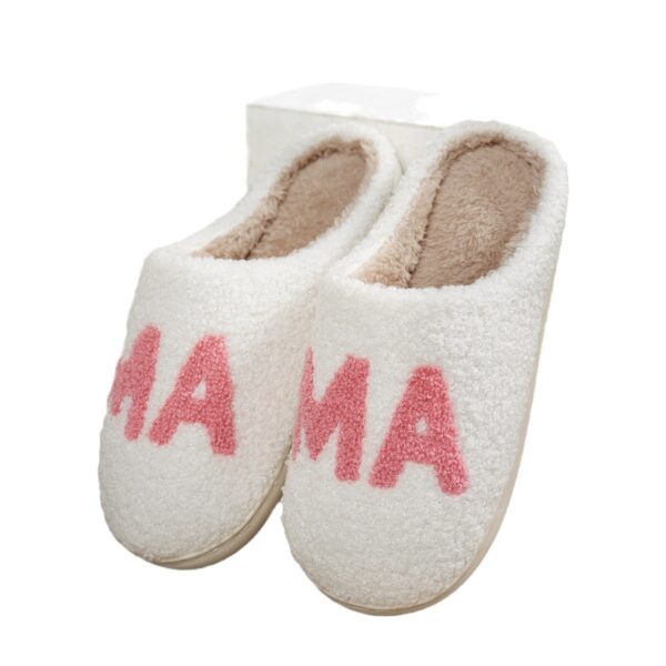 Warm And Cozy MAMA Christmas Gift Plush Cotton Slippers Thick Non-Slip Sole Indoor Slippers Shoes - Image 4