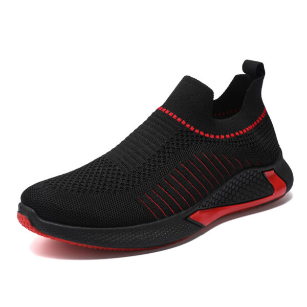 Fashion Mesh Sock Shoes With Striped Design Men Outdoor Breathable Slip-on Sneakers Csuale Lightweight Running Sports Shoes - Image 4