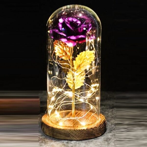 Mothers Day Wedding Favors Bridesmaid Gift Immortal Simulation Rose Glass Cover Luminous Led Ornament - Image 8