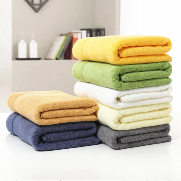 Cotton thickened plain colored bath towel - Image 3