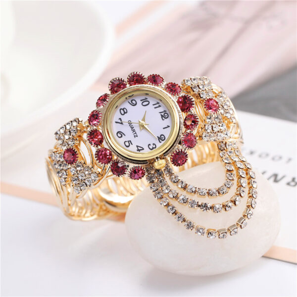 All-match Ladies Diamond Claw Chain Quartz Watch - Image 2