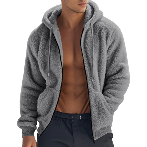 Men's Thickened Warm Double-sided Fleece Jacket Zipper - Image 5