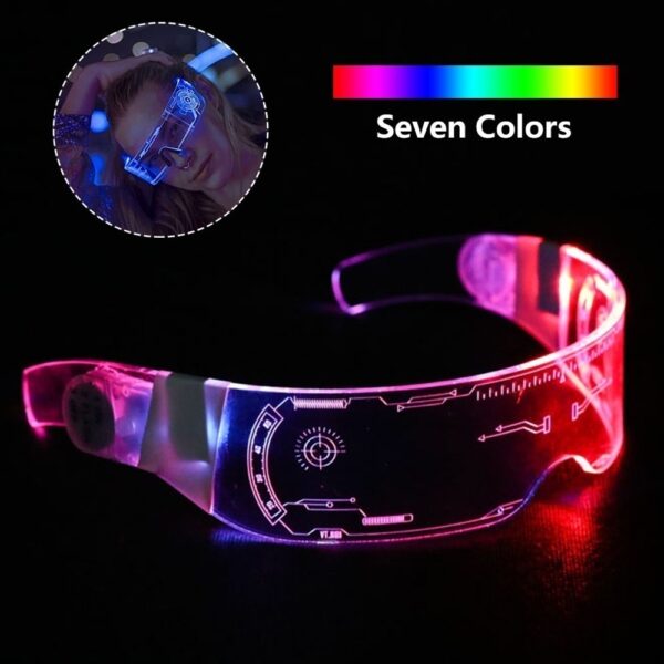 LED Luminous Glasses Party Bar Disco Punk Glasses Futuristic Style Festival Goggles Decoration Gifts - Image 2