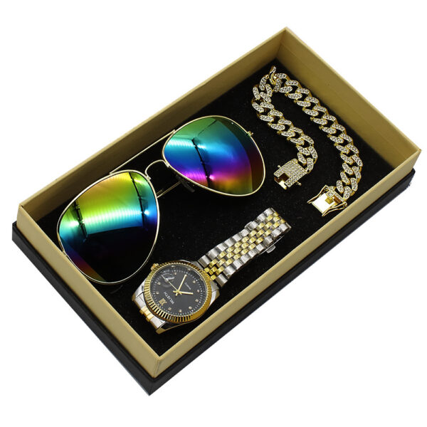 Wristwatch Glasses New Men's Watch Business Foreign Trade Sunglasses Watch Gift Box Suit - Image 9