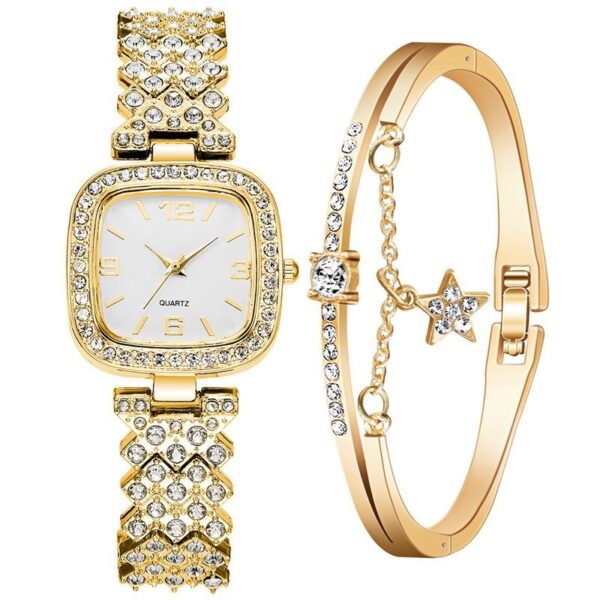 Women's Diamond Watch Bracelet Two-piece Set - Image 9