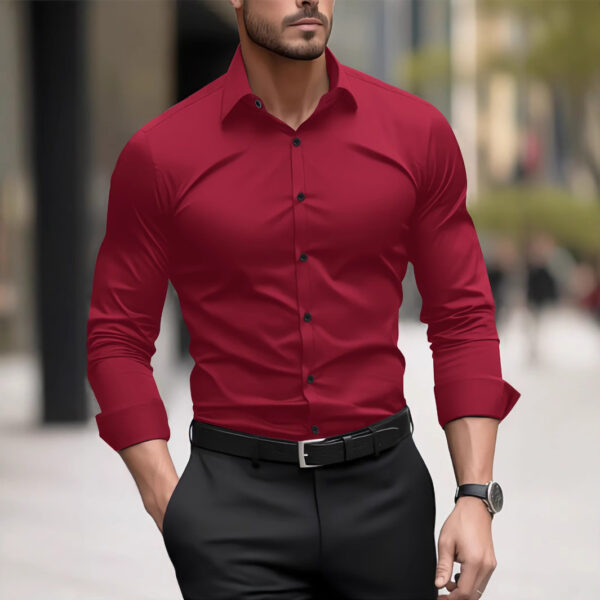 Men's Pigment Business Casual Long Sleeve Shirt - Image 5