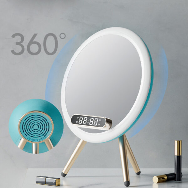 New Multi -function LED Mirror Alarm Clock Wireless Charger Digital Clock Time USB Table Clock - Image 3