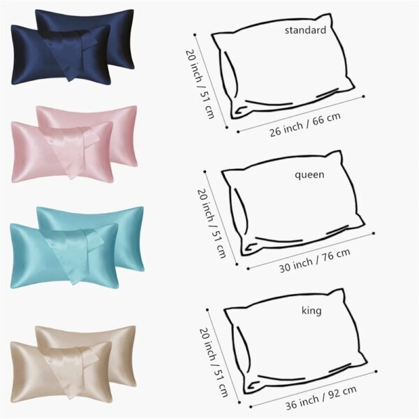 75D Satin Artificial Silk Pillowcase - Image 3