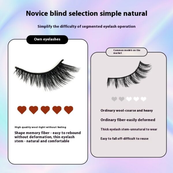 Women's One-piece Five-pair Cat Eye Oblique Flying Stage Makeup Thick Cat Eye Eyelash - Image 4