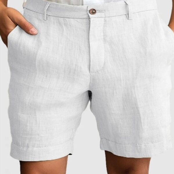 Men's Linen Summer Breathable Solid Color Outdoor Shorts