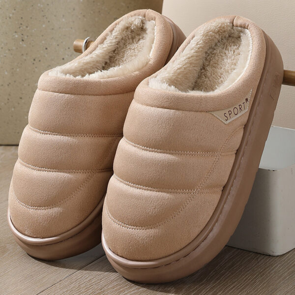 Fashion Solid Plush Slipper Winter Warm Indoor Floor Bedroom Home Slippers For Couple Thick-soled House Shoes Women Men - Image 6