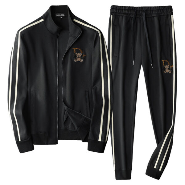 Embroidered Bear Men's Leisure Sports Suit - Image 3