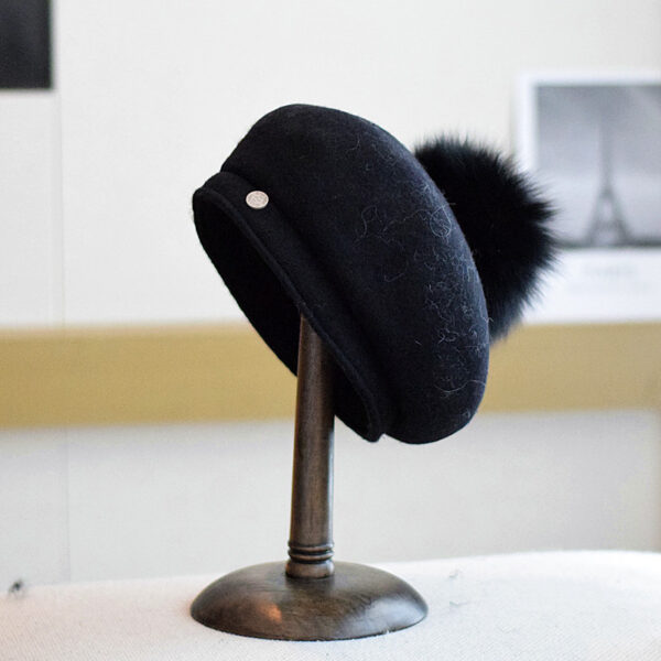 Autumn And Winter Wild Flanging Wool Beret Women - Image 9