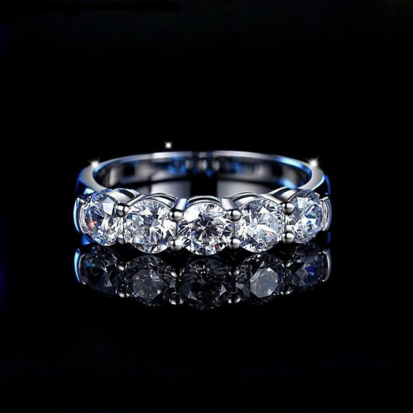 Fashion Personality Silver Moissanite Ring Women - Image 5