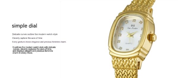 Light Luxury INS Wheat Table Simple Temperament Small Golden Watch - Image 2