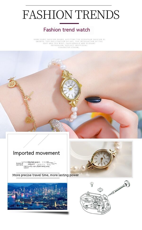 Natural Freshwater Pearl Watch Bracelet Strap Exquisite Quartz Women's Watch - Image 6