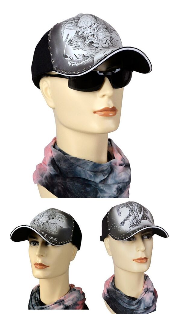 Personalized Stylish Print Dragon Sun-poof Peaked Cap - Image 2