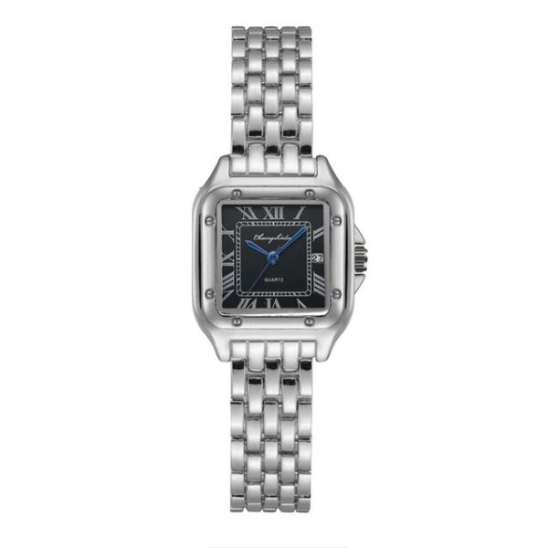 Fashion Stainless Steel Square Simple Design Couple Quartz Watch - Image 5