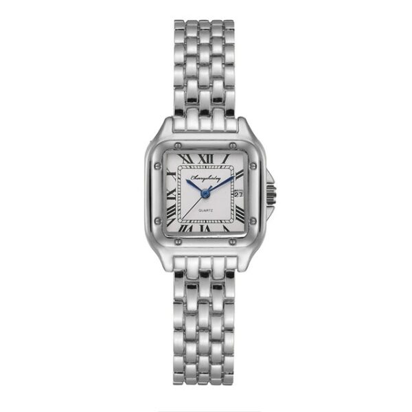 Fashion Stainless Steel Square Simple Design Couple Quartz Watch - Image 8