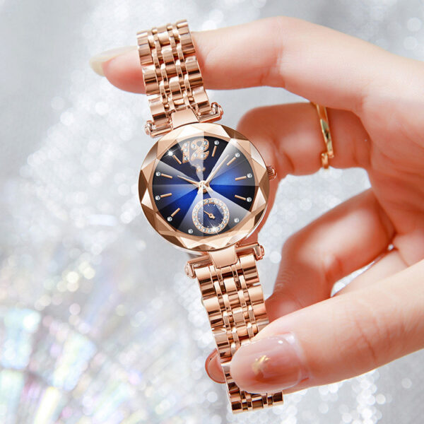 Women's Fashionable Multi-pronged Gradient Glass With Diamond Face Watch - Image 2