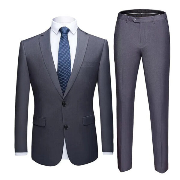 Solid Color Two-piece Plus Size Men's Suit - Image 5