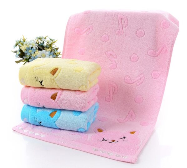 Bamboo Fiber Kitten Face Bath Towels - Image 3