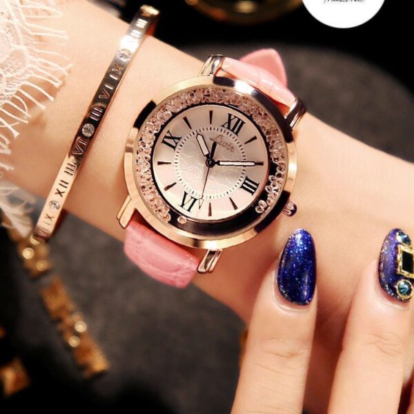 Mobile rhinestone women's watch Korean fashion trend student retro belt watch quartz watch - Image 6