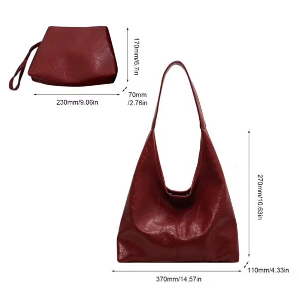 Fashion Womens Shoulder Bag Vintage Designer Large Capacity Casual Tote Bag Autumn And Winter Fashion Handbag - Image 3