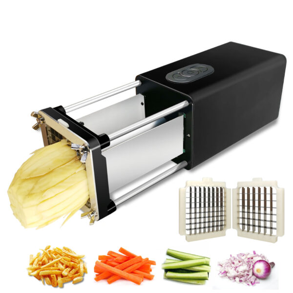 Kitchen Gadget Electric French Fry Cutter With Blades Stainless Steel Vegetable Potato Carrot For Commercial Household - Image 9