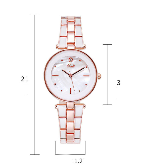 Ladies Watch Korean Style Trendy Student White Quartz - Image 3