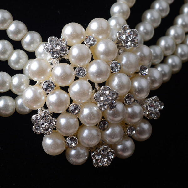 TL060 bridal chain, luxury pearl, flower necklace, earring set, wedding accessories - Image 2